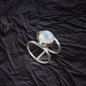Rainbow Moonstone Gemstone 925 Sterling Silver Ring Handmade Jewelry Ring - Picture 1 of 3