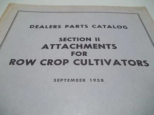 +1958 ALLIS CHALMERS DEALERS PARTS CATALOG SECTION II ROW CROP CULTIVATORS - Bild 1 von 3