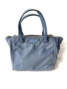 Kate Spade Dusty Blue Hand Bag Purse Small Long Strap And Handles