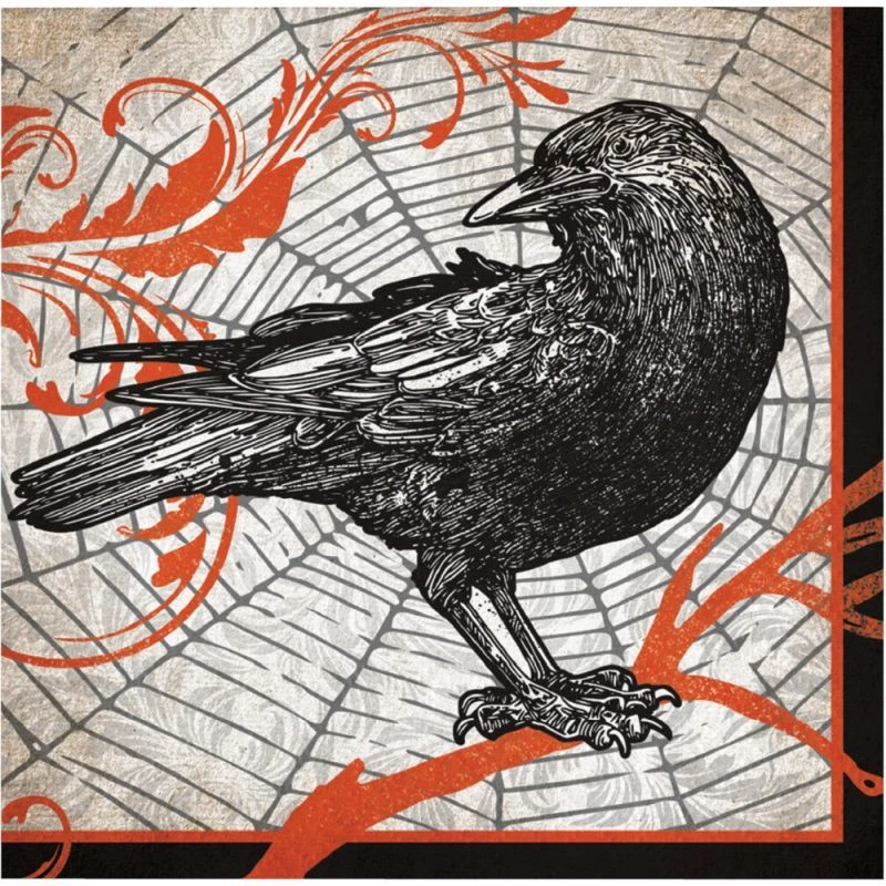 Spooky Halloween Symbols Beverage Napkins Paper 16 Per Pack Tableware Supplies - Image 1 of 1