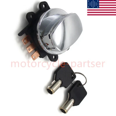 Kit de interruptor de llave de encendido cromado para Harley-Davidson 71450-04 FXCW ROCKER 2008-09 Foto 1 de 4