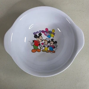 Vintage Walt Disney World Childs Cereal Ice Cream Bowl 6"x7"x2" Mickey Mouse - Picture 1 of 5