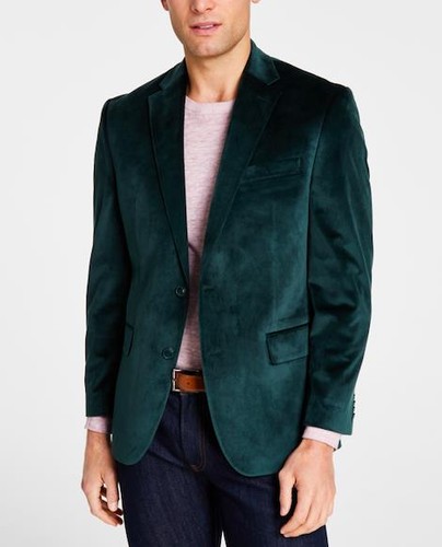 Michael Kors Cappotti Sportivi Uomo Verde Vestibilità Classica Velluto 36 S NUOVI $450