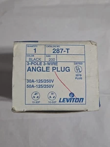 Enchufe de ángulo de alimentación doble Leviton 287-T 3 polos 3 cables 10-30P 10-50P - Imagen 1 de 1