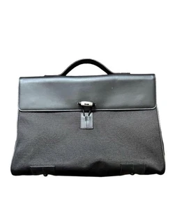 Montblanc Business Bag Briefcase Leather Nylon Black Authentic - Picture 1 of 24