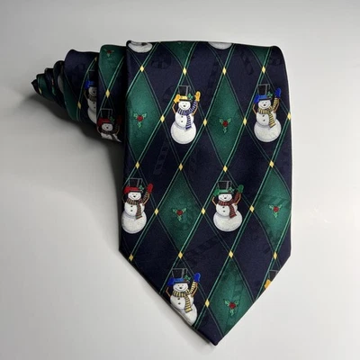 Saludos con corbata Yule - corbata - muñecos de nieve - bastón de caramelo Foto 1 de 4