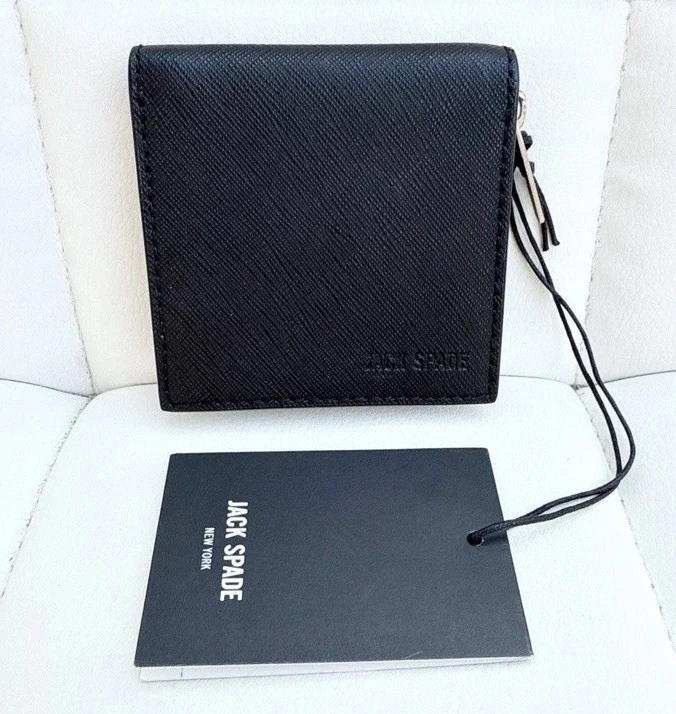 NWT Jack Spade Barrow Leather Black Coin Case Wallet Pouch Zip Around W6RU0269 - Image 1 of 4