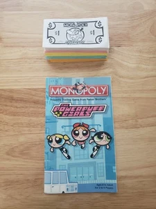 Powerpuff Girls Monopoly Board Game Replacement Pieces - Money & Instructions - Picture 1 of 4
