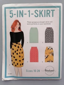 Ladies' 5 in 1 Skirt Sewing Pattern, Sizes 16-24 - Threadcount 1901 - Picture 1 of 1