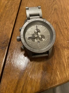 SELTENE NIXON A083-1033 ALL RAW STEEL CHRONO Herrenuhr 51-30 A0831033 - Bild 1 von 14