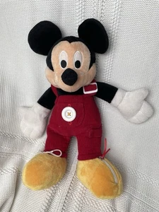Disney Mickey Mouse Teach Me To Dress Gund plush zip button tie 14" corduroy - Picture 1 of 9
