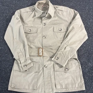Vintage Banana Republic Bush Safari Jacket Belt Men’s 38 Khaki Pocket Military - Picture 1 of 14