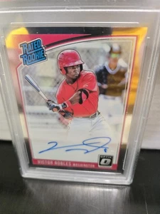 2018 Panini Donruss Optic Rated Rookie Firme Victor Robles PSA 10 Auto - Foto 1 di 6