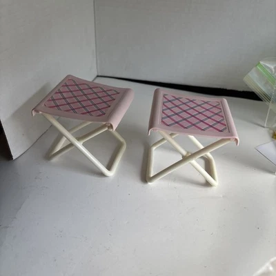 Barbie 2 Folding Chairs Or Tables  For Camping Used For Doll - Image 1 of 4