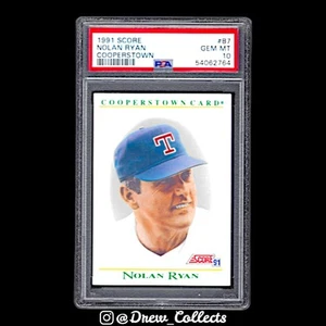1991 Score Nolan Ryan Texas Rangers Cooperstown PSA 10 - Bild 1 von 2