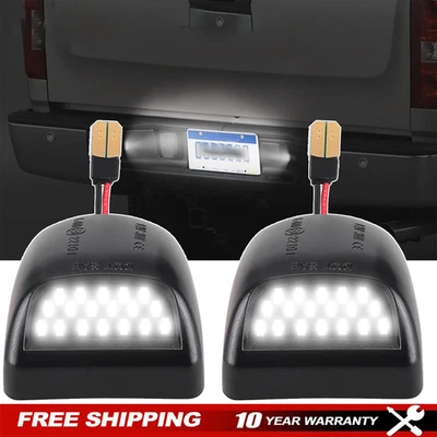 For Chevy Cadillac GMC 2x LED License Plate Light Tag Lamp Assembly Replacement Foto 1 de 4