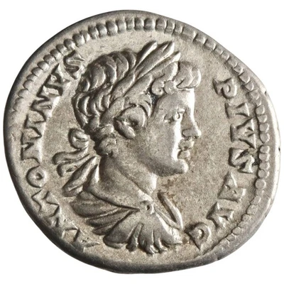 Romano: Caracalla (198-217), denario de plata (3,20 g), como nuevo de Roma, 201 CE. Laureado Foto 1 de 2