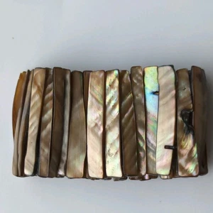 Vintage Abalone Shell Stretch Bracelet - Picture 1 of 8
