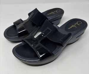 Cole Haan Air Donna Women Sandal Shoe Size 7B Black Slide Heel Wedge. - Picture 1 of 8