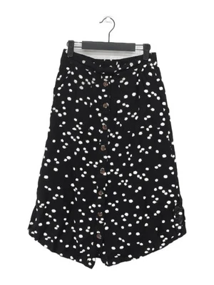Joules Women's Midi Skirt UK 10 Black Floral Linen with Viscose Midi A-Line - Image 1 of 4
