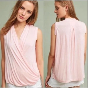 Anthropologie Akemi + Kin Miranda Top Sobrepelliz Envoltura Cuello en V Rosa S Nuevo con Etiquetas - Imagen 1 de 7