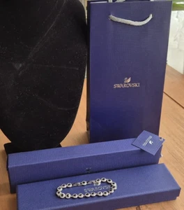 Swarovski Angelic Blue Crystal Bracelet, Adjustable 16.5–18cm, Box & Bag - Picture 1 of 10