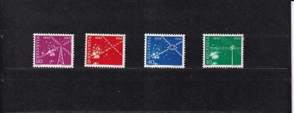 SA33i Switzerland 1952 100th Anniv of Electric Communication hinged stamps - Image 1 of 1
