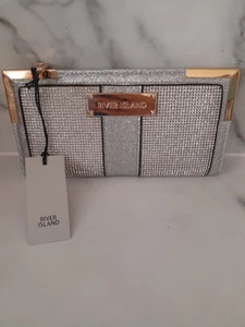 RIVER ISLAND Silver Sparkle purse new with tags - Picture 1 of 3
