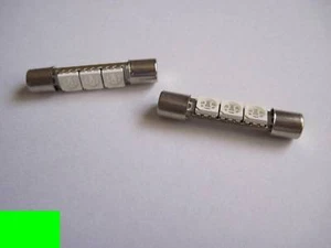 2pz LAMPADINE 3 LED MICRO SILURO 31mm 6mm VERDE K6V - Foto 1 di 1