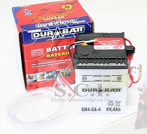SUZUKI AX 100 AX100 DURABATT BATTERY 6N4-2A4 6 VOLT SHIPS DRY - Bild 1 von 4