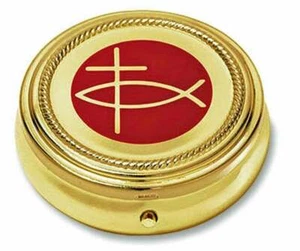 Ichthus Cross Pyx - 10 Host Home Hospital Traveling Pyx NEW (RS130) - Picture 1 of 1