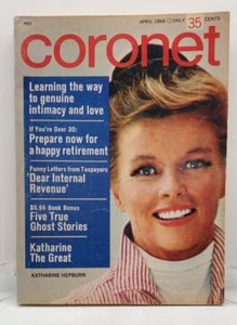 Rivista Katharine Hepburn Coronet 1968, Vol 6 #4, copertina e in articolo all'interno - Foto 1 di 6