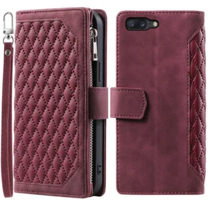 Luxury Rhombic Wallet Case,Leather Zipper Flip Card Phone Case For OnePlus 5 - Picture 1 of 44