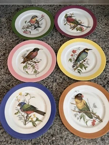 Rochard Limoges Frankreich Vogel Salatteller 7,75"D (6er Set) EUC - Bild 1 von 9
