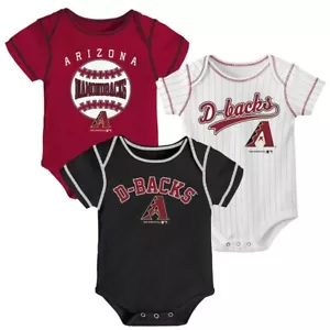 Set body multi 3 confezioni Arizona Diamondbacks neonato e neonato colori squadra MLB - Foto 1 di 1