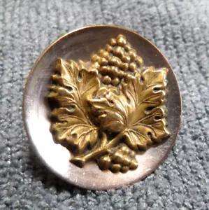 Vintage Antique Metal Picture Button GRAPES - Picture 1 of 4