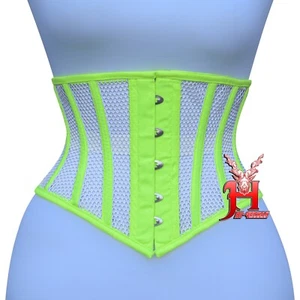 UnterbrustKorsett corsage Baumwolle Schwarz Netz Underbust Fluorescent Mesh - Picture 1 of 6