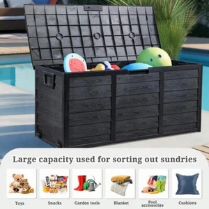 75 Gal Deck Box Resin Patio Waterproof Outdoor Storage Box Container -Limited - Picture 1 of 11