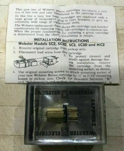WEBSTER ELECTRIC MC2 CARTRIDGE AND GENUINE SAPPHIRE STYLUS IN ITS ORIGINAL CASE - Picture 1 of 14