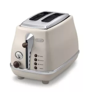 Delonghi Icona Vintage Popup Toaster Dolce Beige Ctov2003J-BG NEW - Picture 1 of 1