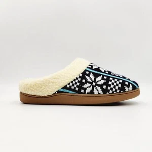 Deer Stags Men's Navy Scandinavian Knit Faux Fur Lodge Slipper Size M / 9-10 - Picture 1 of 8