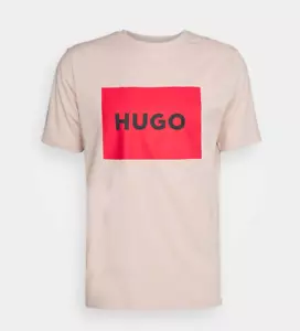 Hugo Boss Dulive Box Logo Pink T-Shirt XL RRP £45 - Picture 1 of 3