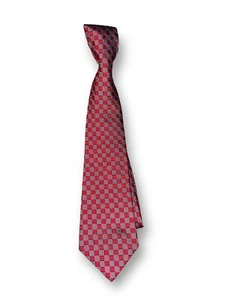 Turnbull & Asser Hand-Made 100% Silk Men’s Tie Checkered Red 58” - Picture 1 of 6