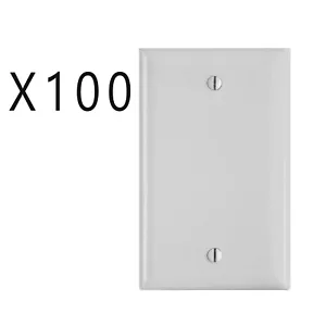100 Stück Posten Single Gang 1-Gang Leer Wand Abdeckplatte Steckdose Schalter Abdeckung Weiß - Bild 1 von 2