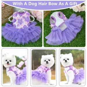 Pet Clothes Small Dog Princess Dress Puppy Cat Skirt Chihuahua Apparel Outfits - Picture 1 of 24