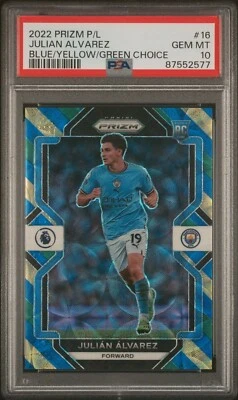 Prizm Premier League 2022 Julián Álvarez GYB Choice RC #4 PSA 10 Argentina Pop3 Foto 1 de 2
