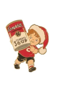 Campbells Kids Christmas Holiday Lapel Pin Condensed Tomato Soup 1 3/4" x 1 3/8" - Picture 1 of 4