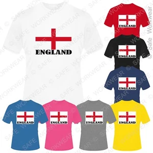 Children ENGLAND Flag Tshirt - UK Union Jack English T-shirt -World Cup Football - Picture 1 of 10