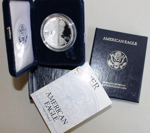 1994 P Silver American Eagle One Proof Dollar Coin with Box and COA $1 US Coin - Picture 1 of 4