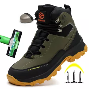 Botas de trabajo para hombre Botas con punta de acero Zapatos de seguridad Impermeables Tenis indestructibles - Imagen 1 de 25